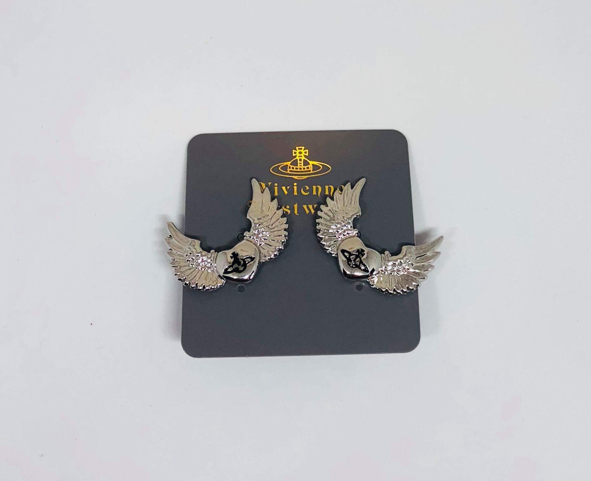 Vivienne Westwood Heart Orb Wings Earrings