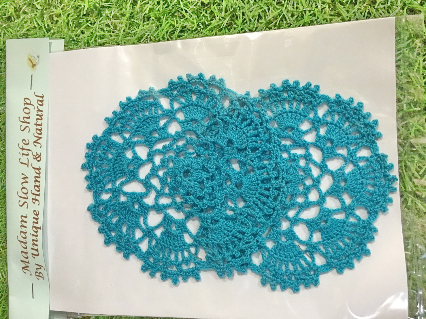 ที่รองแก้ว รองแจกัน ประดับโครเชต์ Crochet S15B