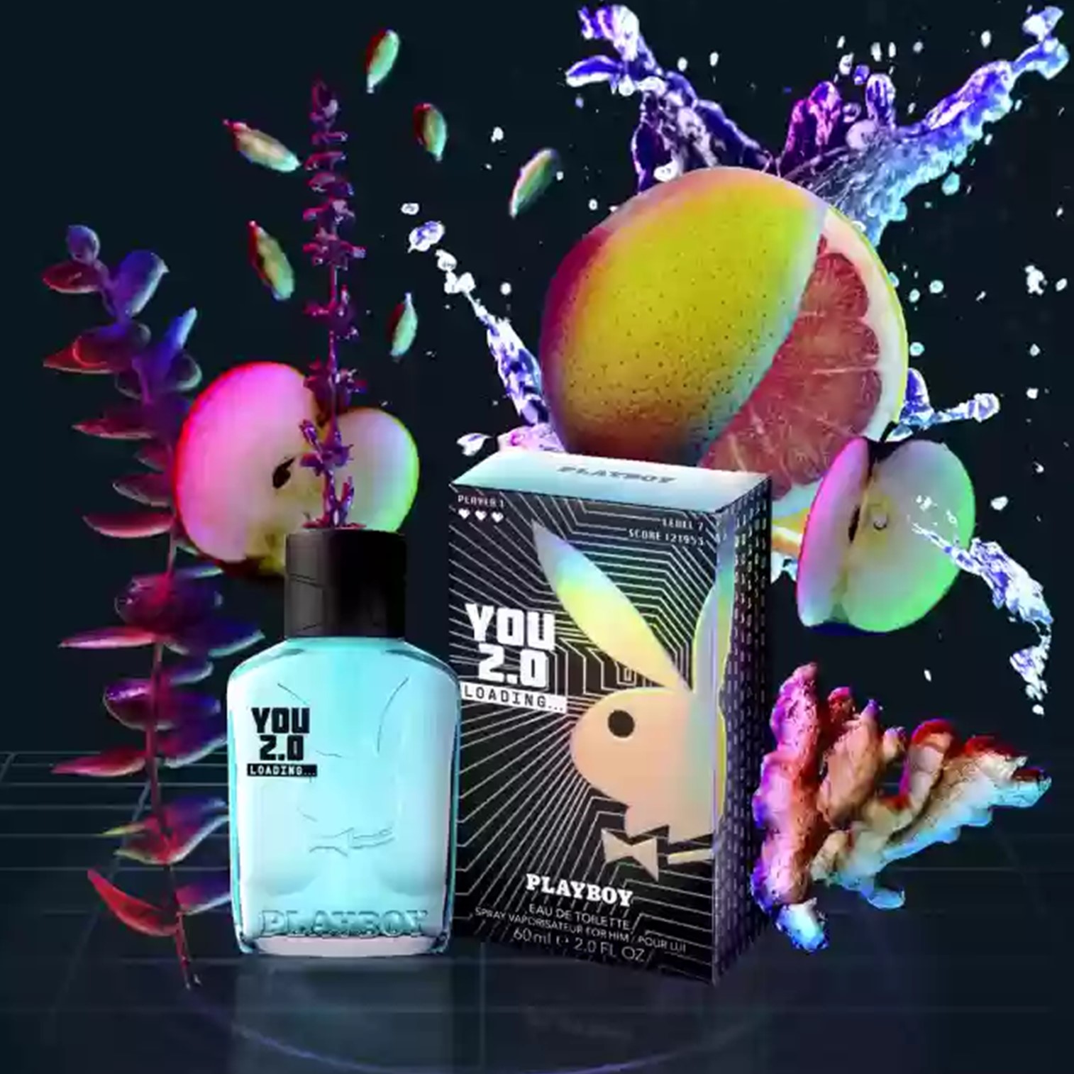 Playboy YOU 2.0 Loading Eau De Toilette Spray for Him 100ml น้ำหอมลิขสิทธิ์แท้กลิ่นใหม่ล่าสุดรุ่นพิเศษจากเพลย์บอยสินค้านำเข้าจากต่างประเทศพร้อมส่ง