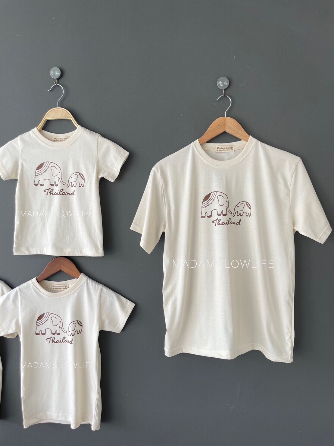 เสื้อยืด เนื้อผ้าEco cotton ลวดลายช้าง THAILAND งาน Hand made มีSize:XS,S,M,L,XL,2XL