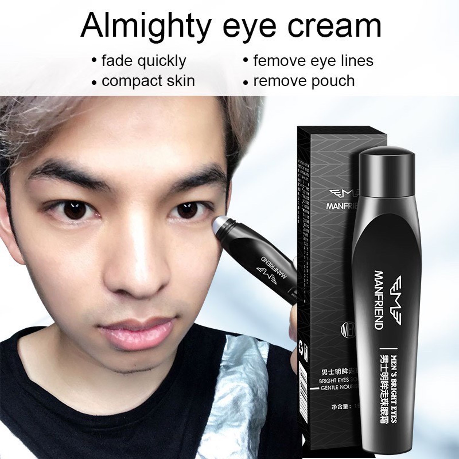 MANFRIEND Bright Eyes Soothing Gentle Nourishment Roll-On 15g ผลิตภัณฑ์บำรุงและปัญหารอบดวงตาสูตรพรีเมี่ยมสำหรับผู้ชาย