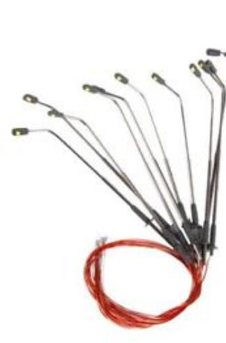 เสาไฟโลหะ สีเทา LED 3 โวลต์ สูง 10 ซ.ม. / 5 ต้น