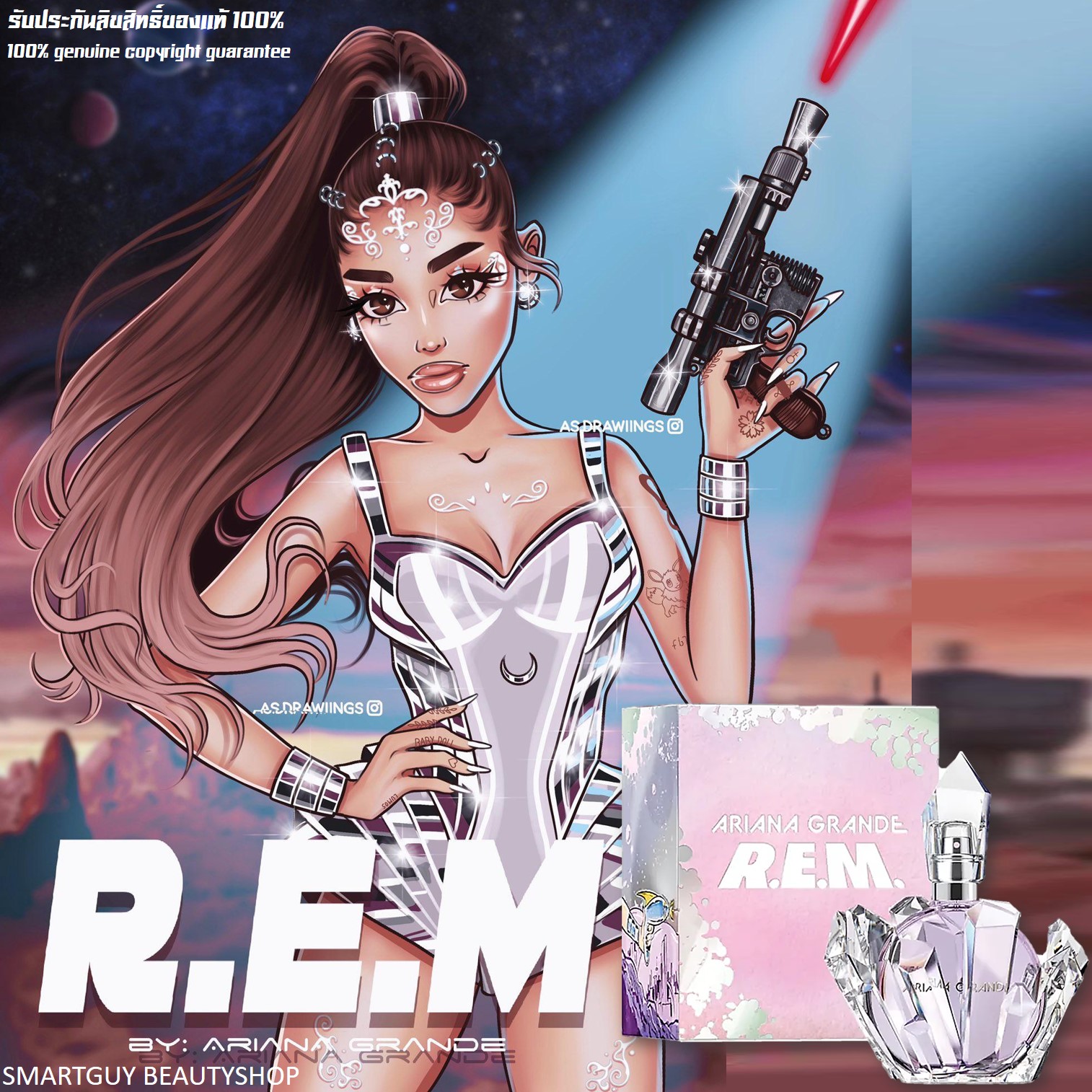 Ariana Grande R.E.M. Eau De Parfum Spray Vaporisateur 100ml. น้ำหอมลิขสิทธิ์แท้จากนักร้องสาวอาเรียน่า แกรนเดกลิ่นหอมหวานผสานความเซ็กซี่