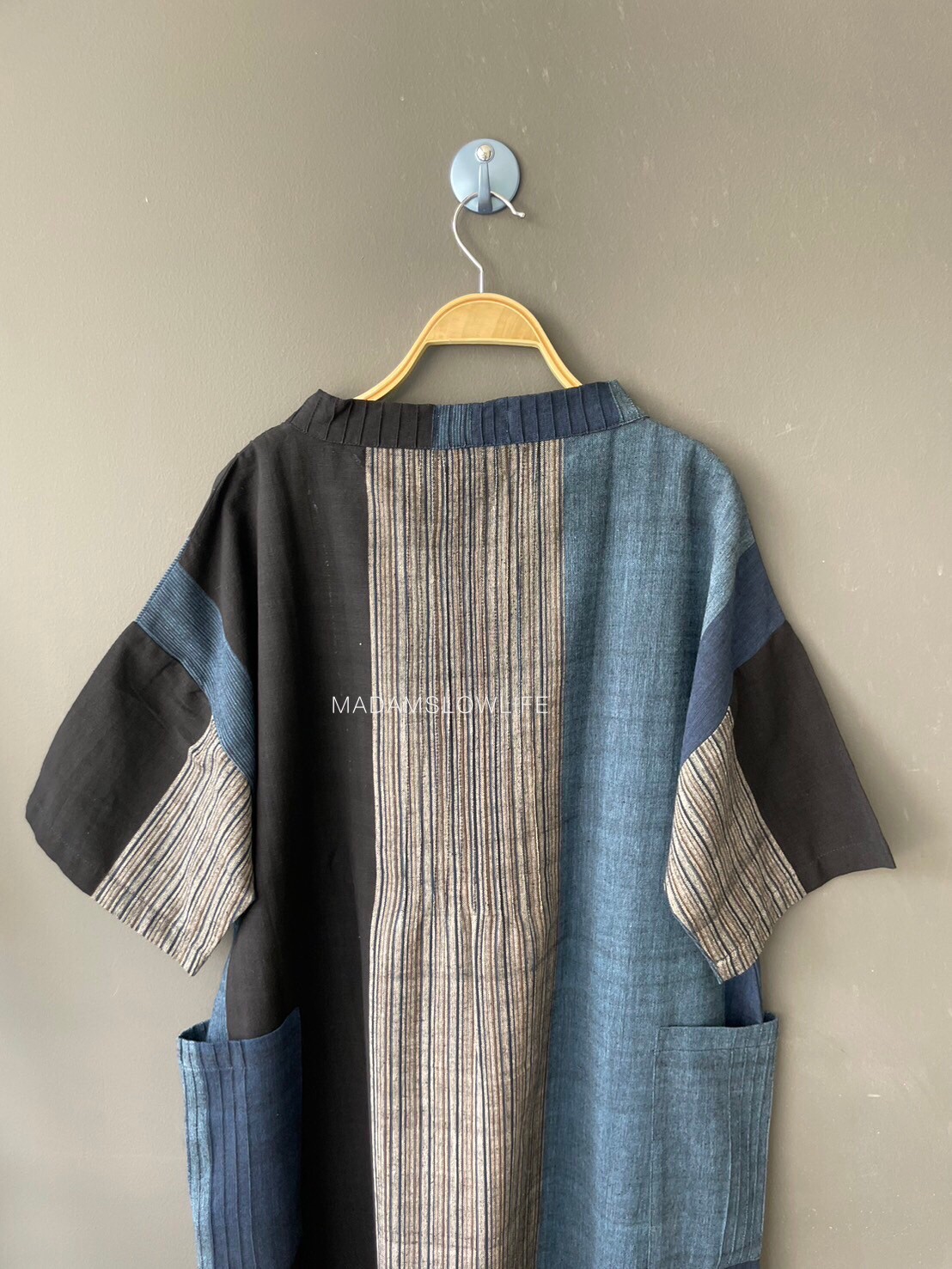 เดรสแซก Size F อก 38-48 ยาว 41 เนื้อผ้าทอด้วยมือ