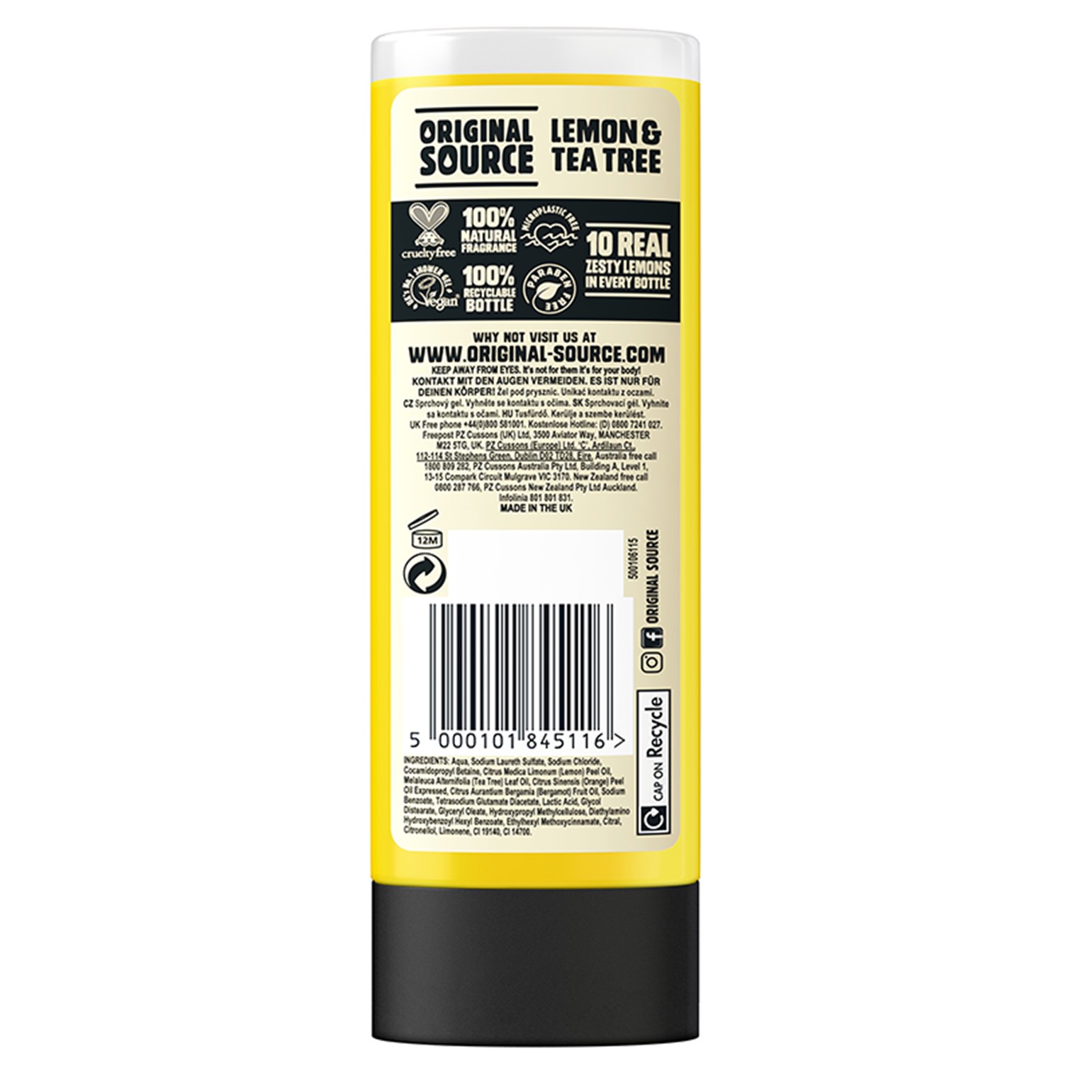 ORIGINAL SOURCE LEMON&TEA TREE SHOWER GEL 250ML เจลอาบน้ำสูตรพิเศษช่วยบำรุงผิวกายจากสารสกัดธรรมชาติสินค้านำเข้าจากออสเตรเลีย