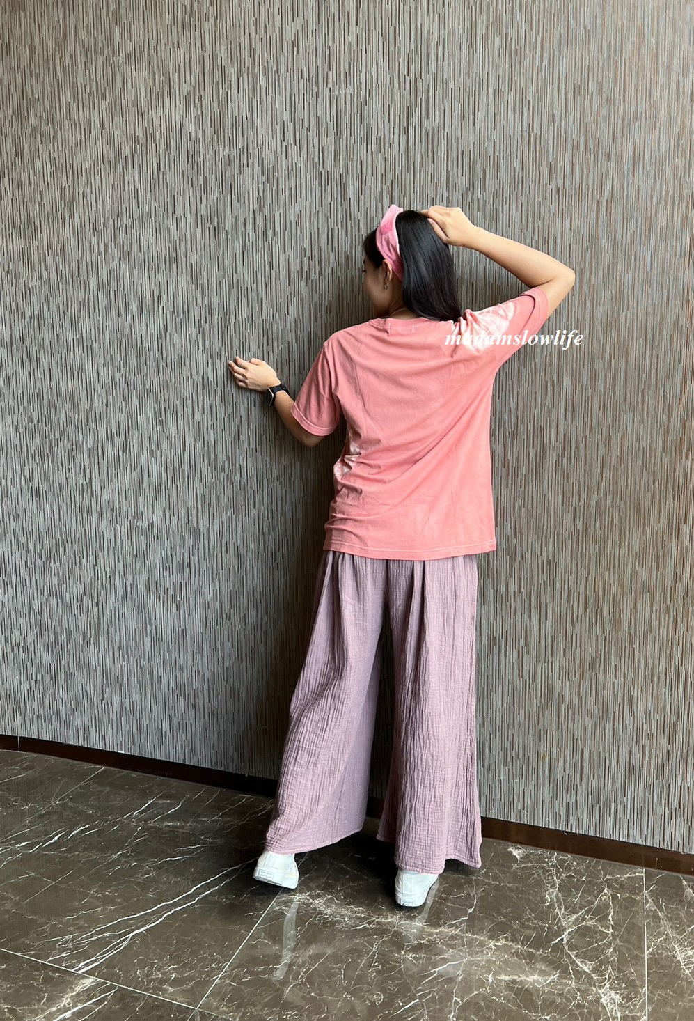 กางเกงขายาว มี 3 สี เนื้อผ้าคอตตอน Cotton Soft with texture design นิ่มใส่สบาย อัดยับ ไม่ต้องรีด เอวยืด Elastic waist