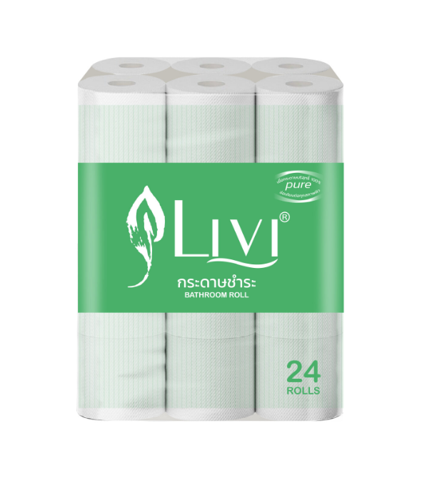 กระดาษม้วนเล็ก ยี่ห้อ LIVI Pure 17m.x144 ม้วน