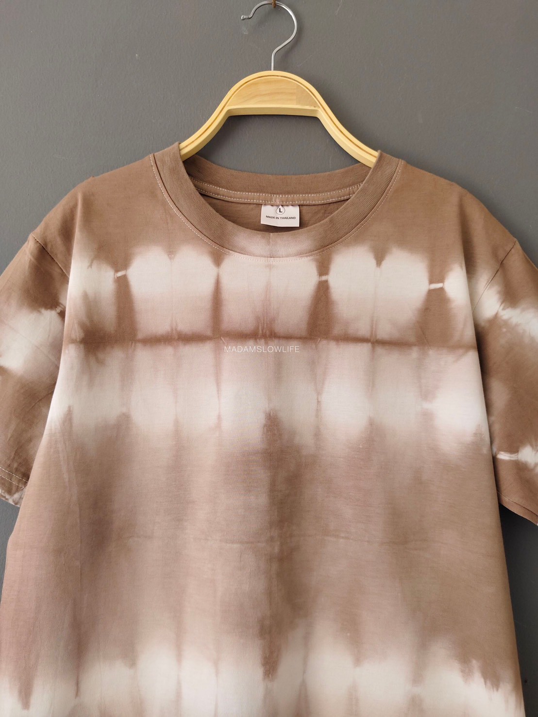 เสื้อยืดผู้ใหญ่ มัดย้อมสีน้ำตาล Size : XS S M L XL 2XL 3XL 4XL 5XL