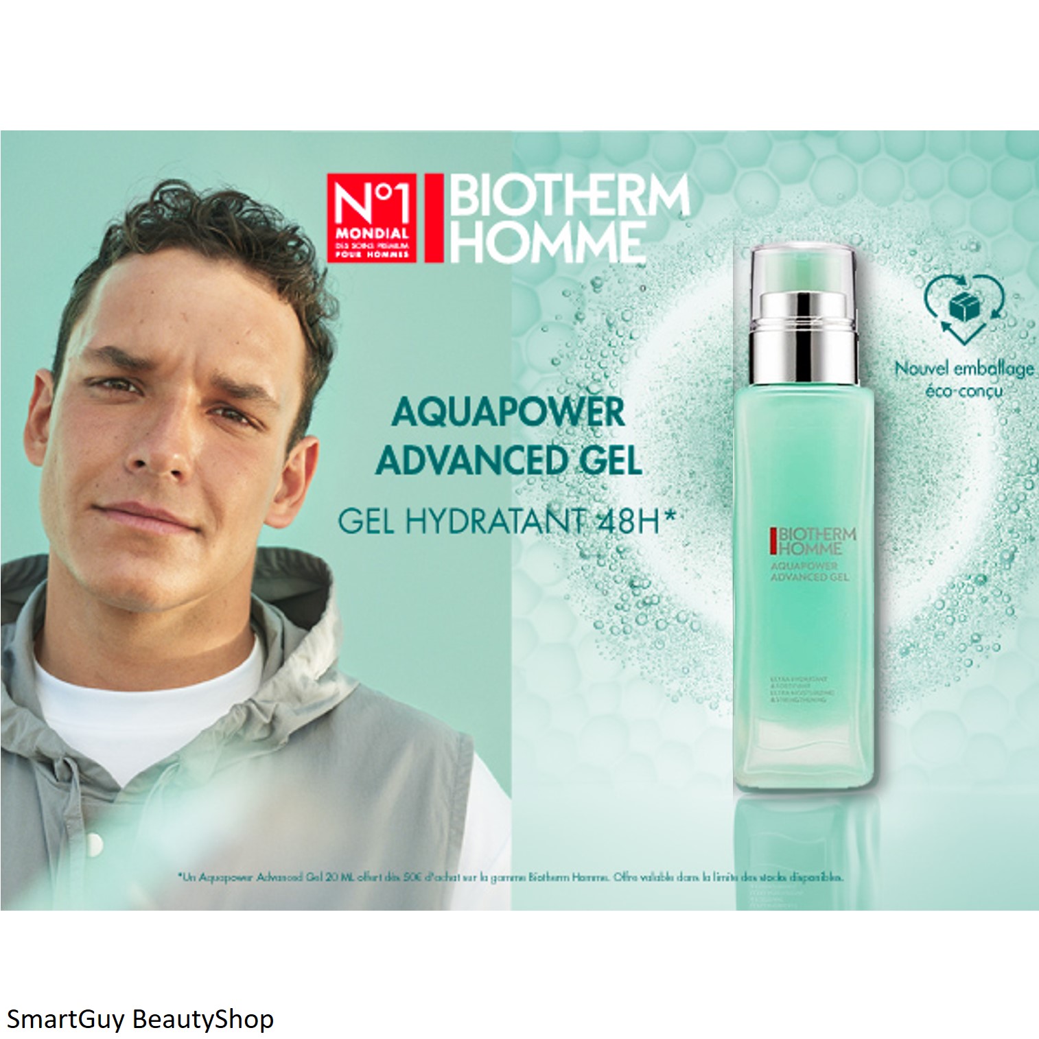 BIOTHERM HOMME AQUAPOWER ADVANCED GEL 75ml ผลิตภัณฑ์บำรุงผิวหน้าผู้ชายสูตรพิเศษเพื่อผิวแลดูอ่อนกว่าวัย