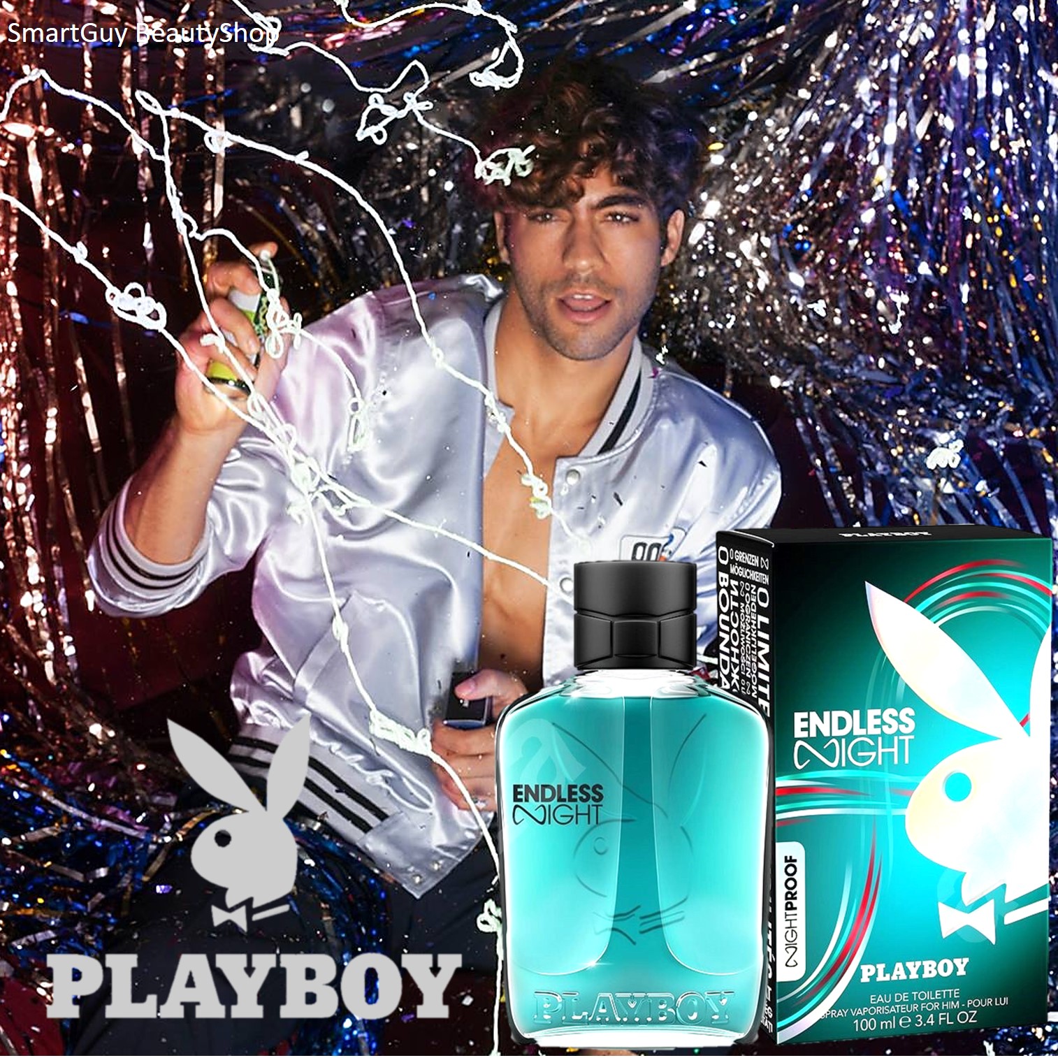 Playboy Endless Night For Him Eau De Toilette EDT 100ml น้ำหอมสำหรับผู้ชายกลิ่นหอมพิเศษรับประกันลิขสิทธิ์แท้นำเข้าจากต่างประเทศ