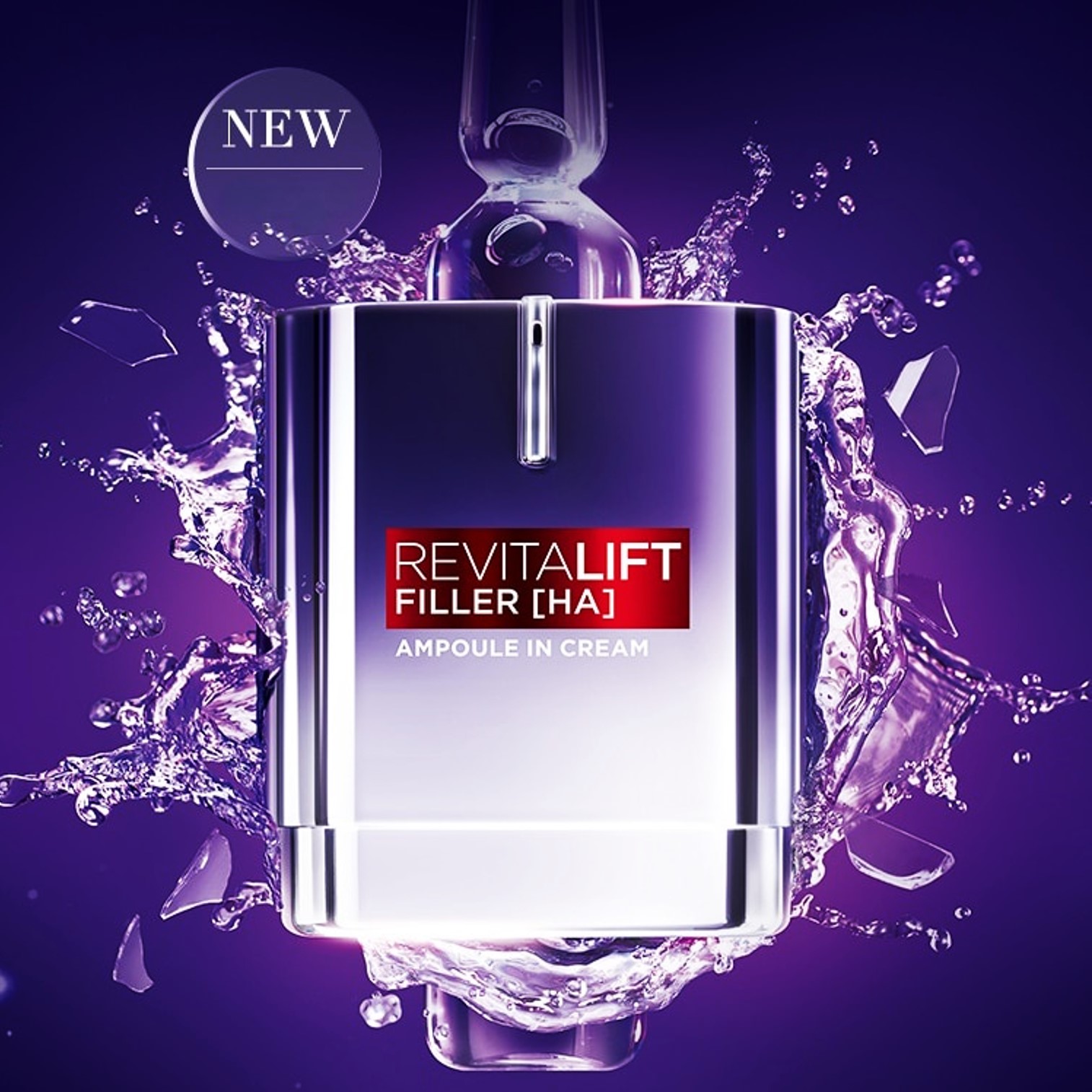 L’oreal Revitalift Filler[HA] Ampoule in Cream Facial Brightening Anti-aging Cream 50ml ครีมบำรุงผิวหน้าสูตรลดริ้วรอยประสิทธิภาพสูงจากต่างประเทศ