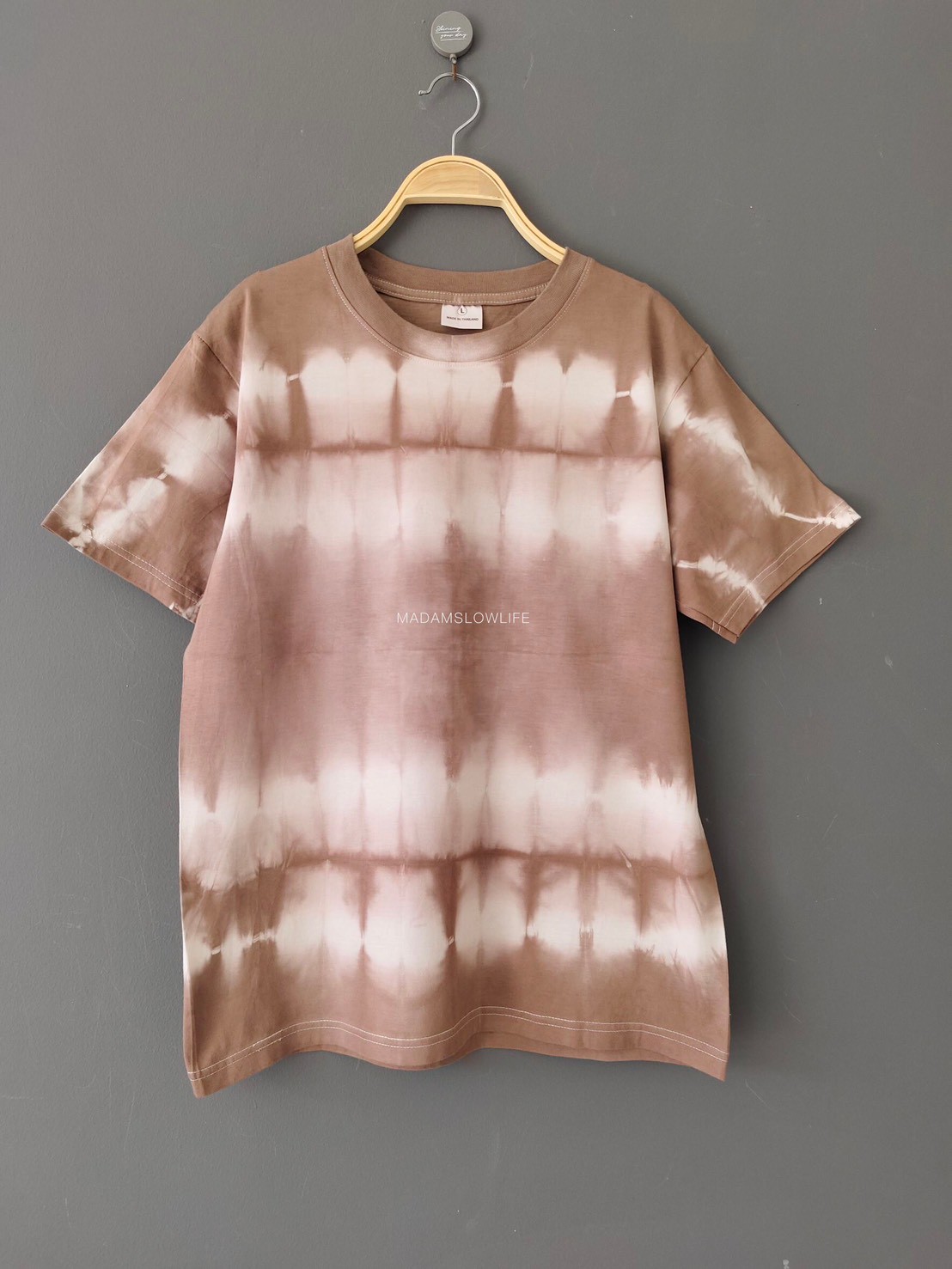 เสื้อยืดผู้ใหญ่ มัดย้อมสีน้ำตาล Size : XS S M L XL 2XL 3XL 4XL 5XL