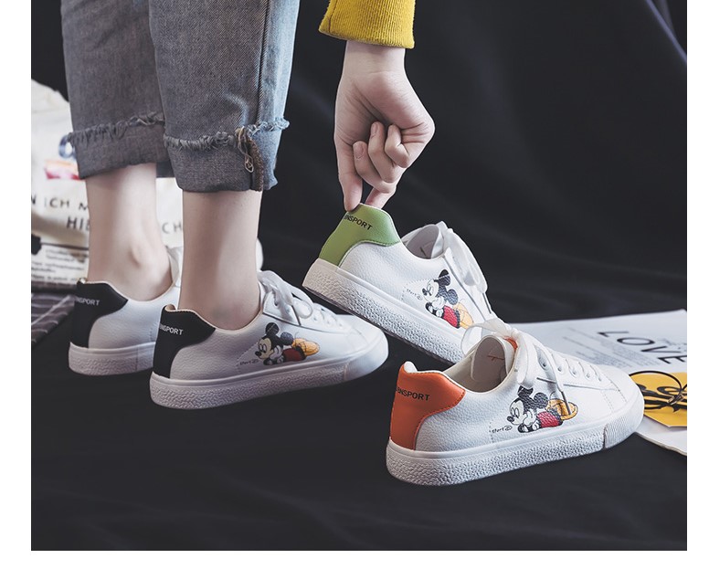 รองเท้าผ้าใบสไตล์เกาหลี ลาย Mickey Mouse