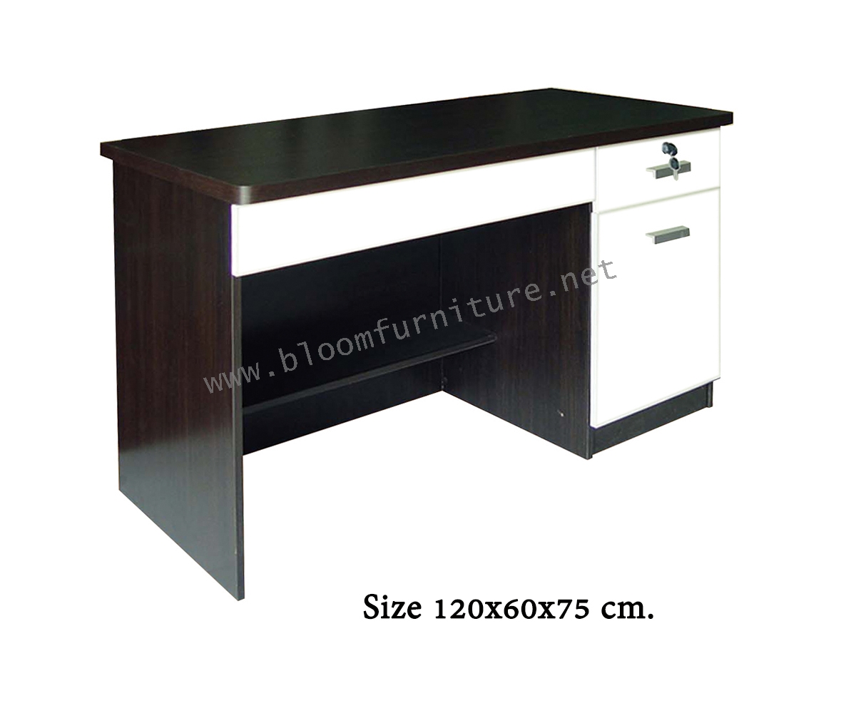โต๊ะทำงานพร้อมลิ้นชัก มีกุญแจล็อก ขนาด 120x60x75 ซม.