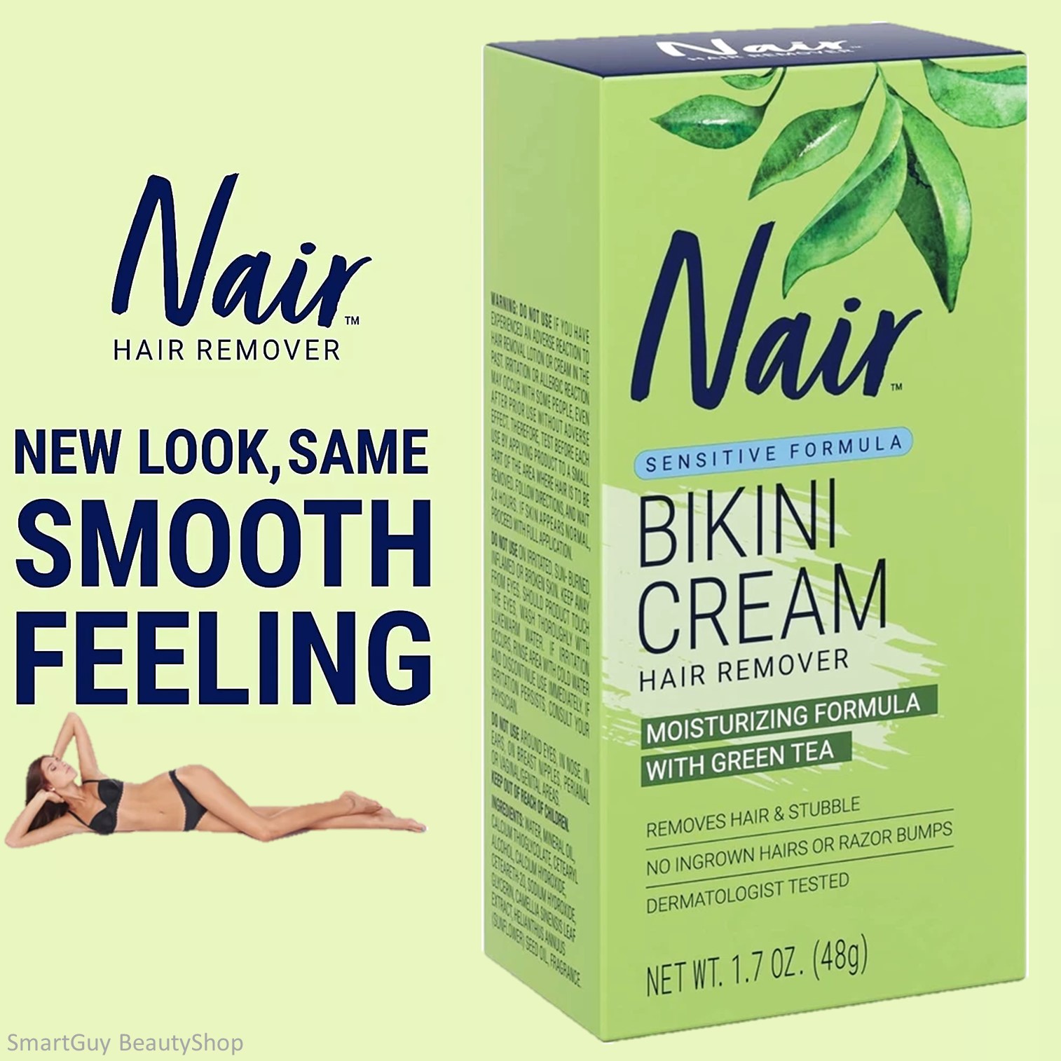 Nair Sensitive Formula Bikini Cream 48g ครีมกำจัดขนบริเวณผิวอ่อนโยนสูตรพิเศษสำหรับผิวบอบบางแพ้ง่ายของแท้พร้อมส่ง