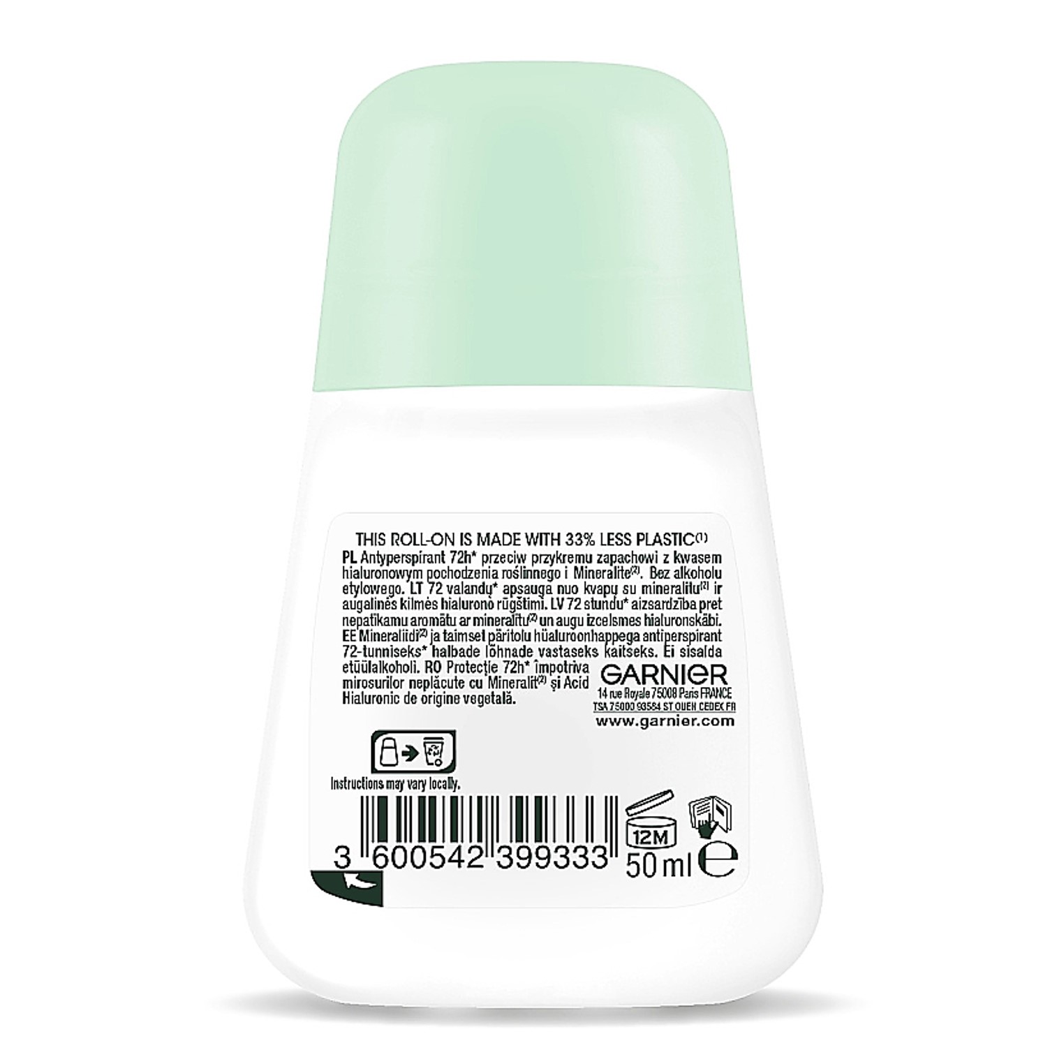 Garnier Mineral Invisi Calm InvisiCalm Anti Perspirant Deodorant Roll on 50ml ลูกกลิ้งระงับกลิ่นใต้วงแขนสูตรใหม่ล่าสุดกลิ่นหอมพิเศษสินค้านำเข้าจากออสเตรเลีย
