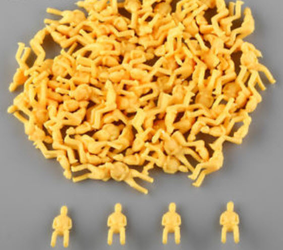 คน สเกล 1:75 ท่านั่ง สีพื้น(สีส้ม) คละ / 50 คน