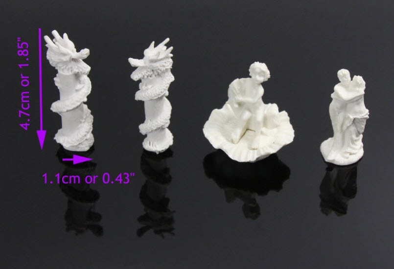 prop / โมเดลรูปปั้นสีขาว สเกล 1:87 / ชุดรวม 13 ชิ้น