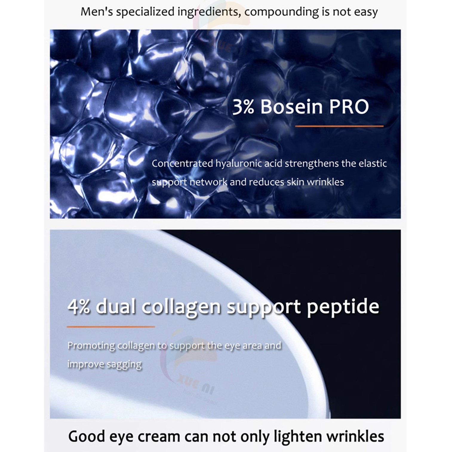 BLUE MAN Black Circle Removal Men's Anti Wrinkle Eye Cream ครีมบำรุงผิวรอบดวงสูตรพิเศษสำหรับผู้ชาย