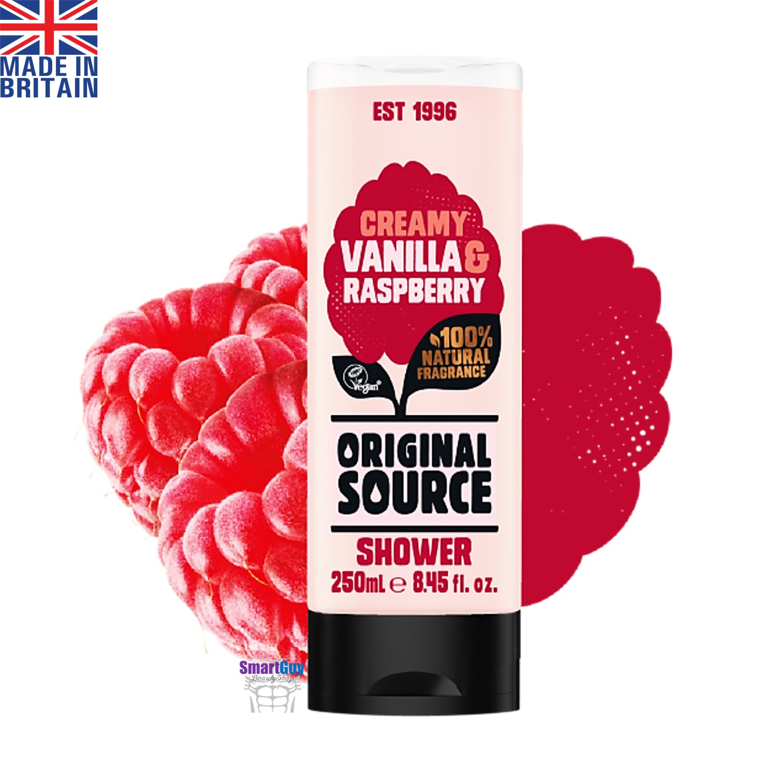 ORIGINAL SOURCE SHOWER Creamy Vanilla & Raspberry 250ml. ผลิตภัณฑ์ทำความสะอาดผิวกายสูตรพรีเมี่ยมสินค้านำเข้าลิขสิทธิ์ของแท้จากต่างประเทศ