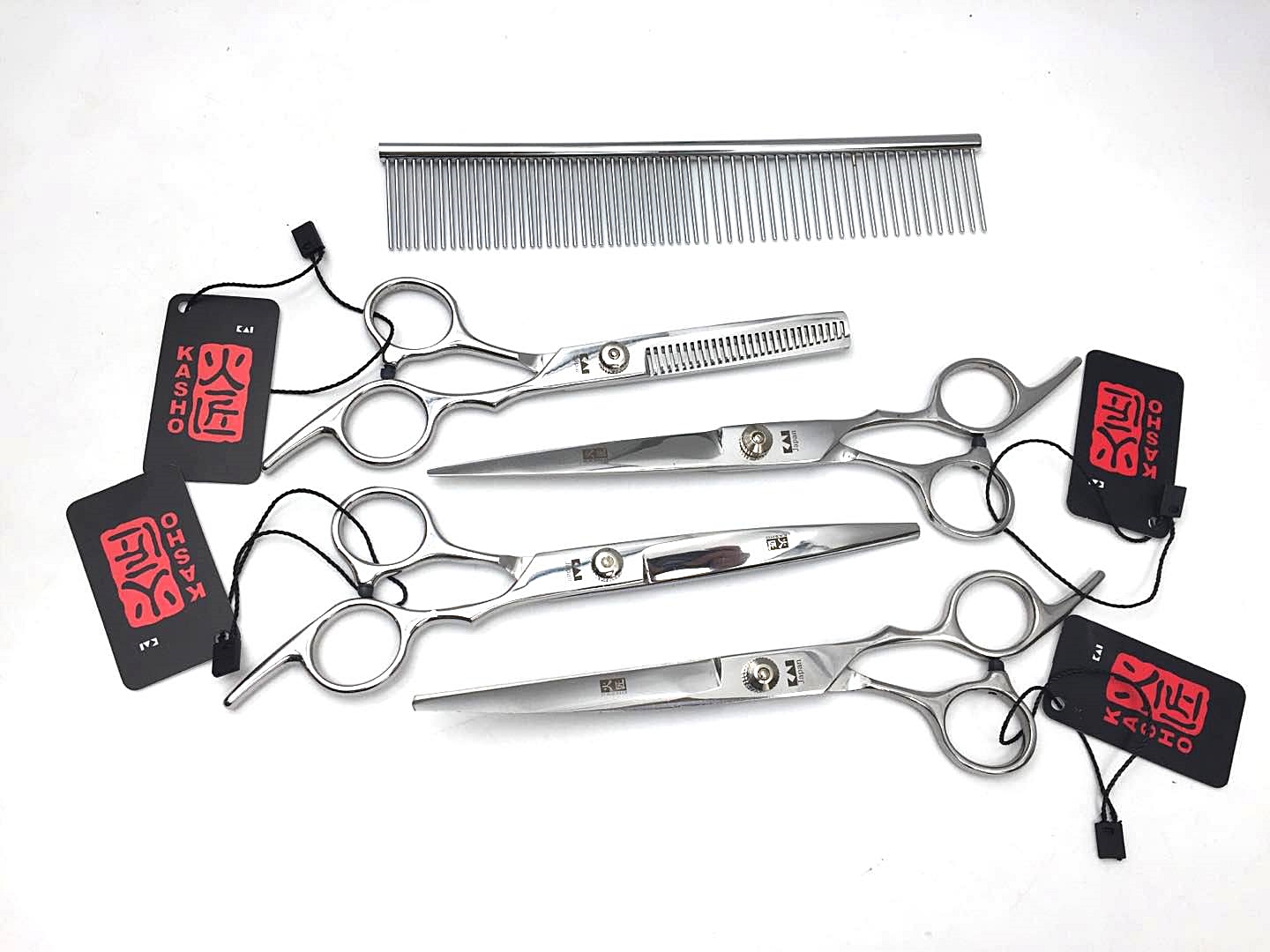 ชุดกรรไกร ตัดขนสัตว์เลี้ยง Kasho Pet 7 นิ้ว ครบชุด (Japan)