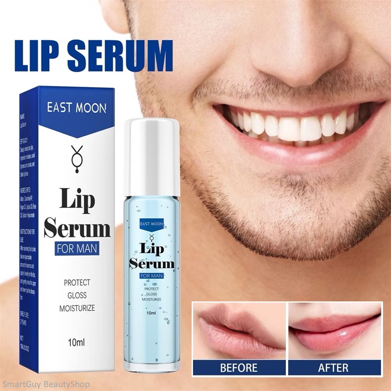 EAST MOON Lip Serum Moisturizer for Men 10ml ลิปเซรั่มบำรุงริมฝีปากสูตรสำหรับผู้ชายสินค้านำเข้าจากต่างประเทศของแท้พร้อมส่ง