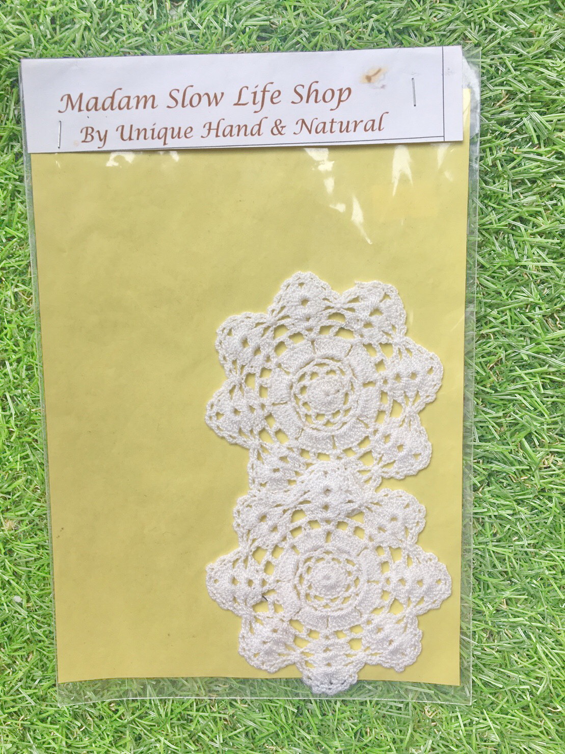 ที่รองแก้ว รองแจกัน ประดับโครเชต์ Crochet S18