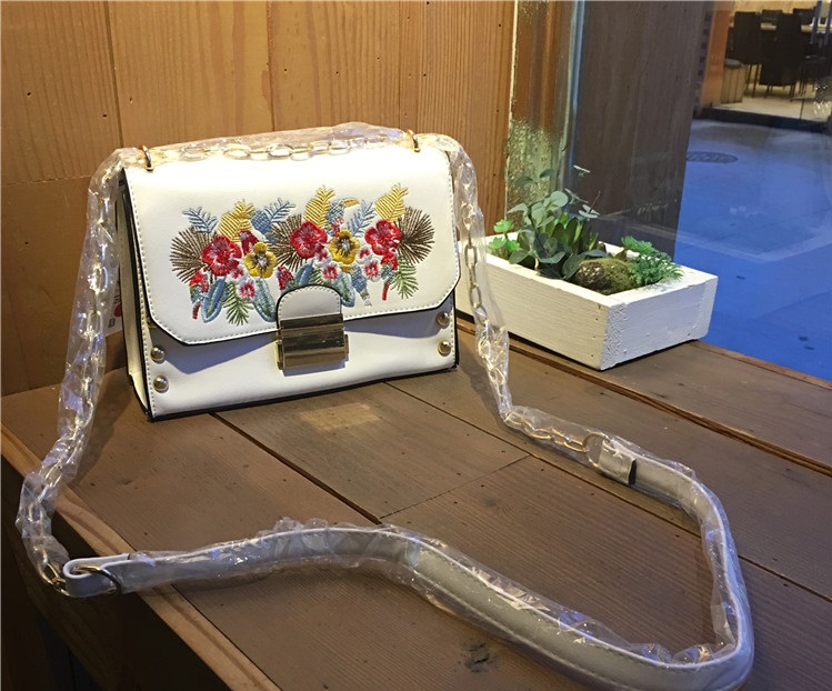 Stradivarius Messenger Bag With Large Embroidered Flowers