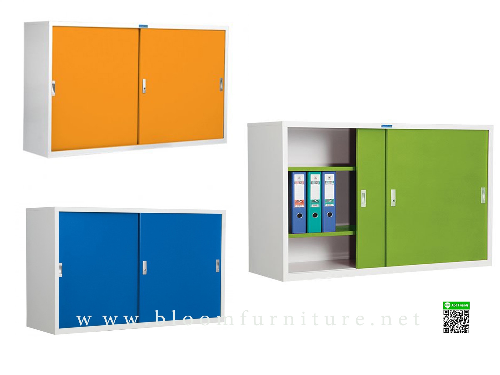 ตู้เหล็กเก็บเอกสารบานเลื่อนทึบ ขนาด 120x40x88 ซม.