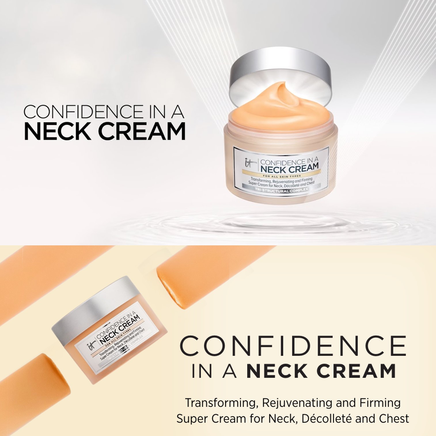 IT Cosmetics Confidence in a Neck Cream Moisturizer 80ml ครีมบำรุงผิวบริเวณลำคอสูตรลดริ้วรอยเหี่ยวย่นประสิทธิภาพสูงจากต่างประเทศ