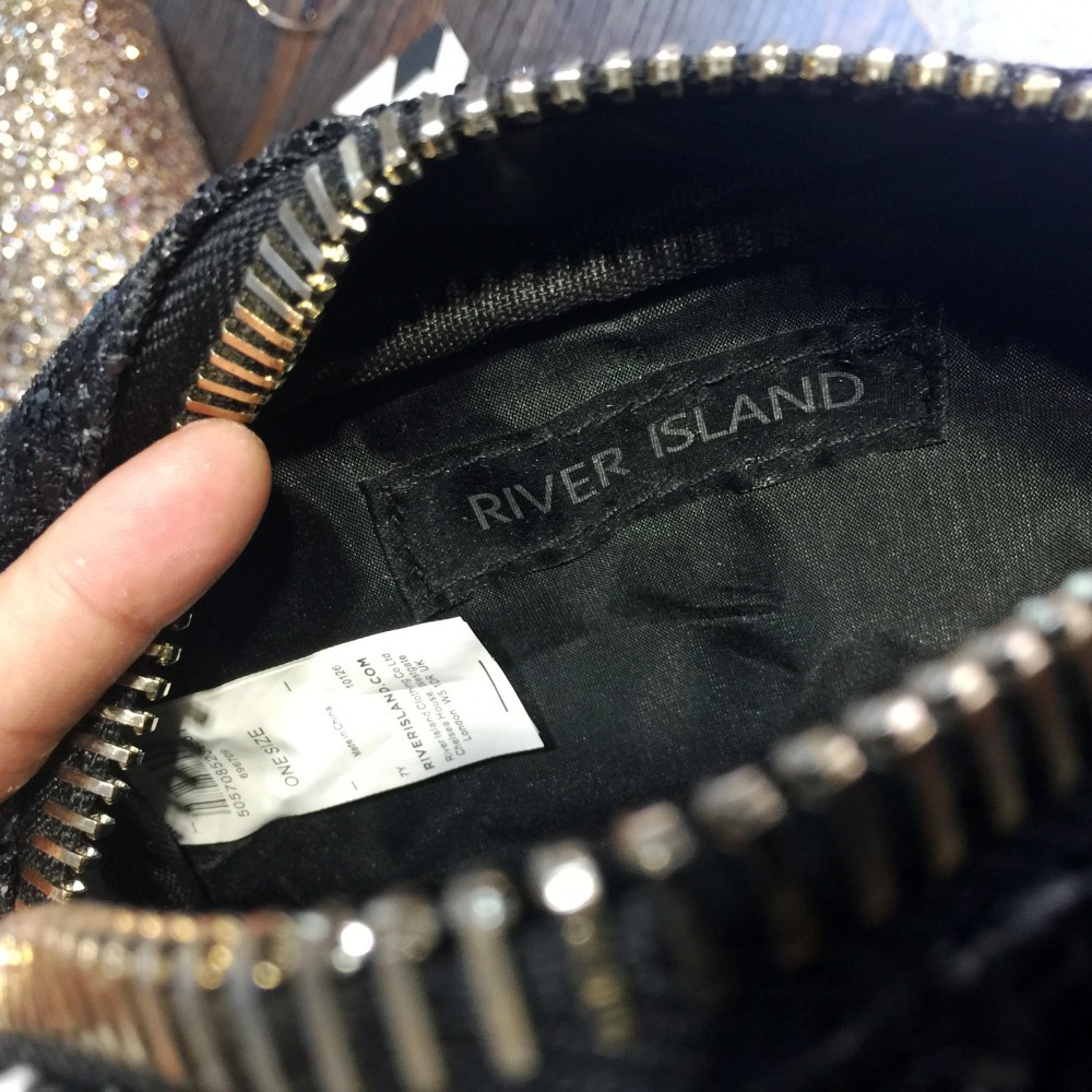 River Island Snake Print Mini Square Handbag