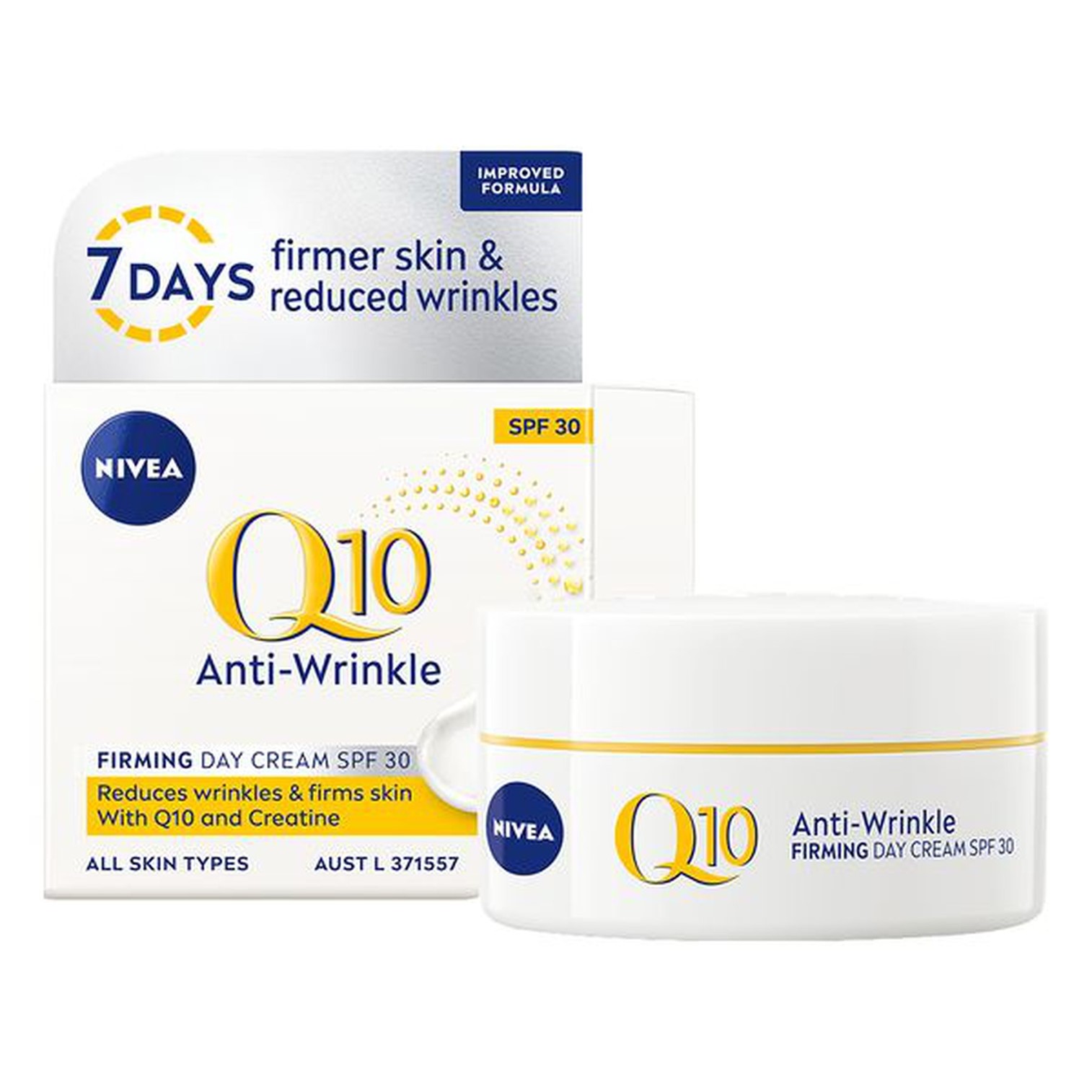 Nivea Q10 Power Nivea Anti-Wrinkle Firming Day Cream SPF30 50ml ครีมบำรุงผิวหน้าสูตรลดริ้วรอยป้องกันแสงแดดจากนีเวียสินค้านำเข้าของแท้จากต่างประเทศพร้อมส่ง