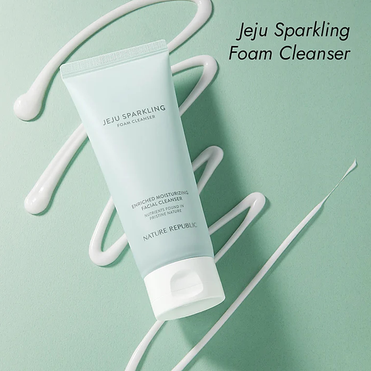 Nature Republic Jeju Sparkling Foam Cleanser 300ml คลีนซิ่งโฟมทำความสะอาดผิวหน้าสูตรพิเศษจากเกาหลีของแท้พร้อมส่ง