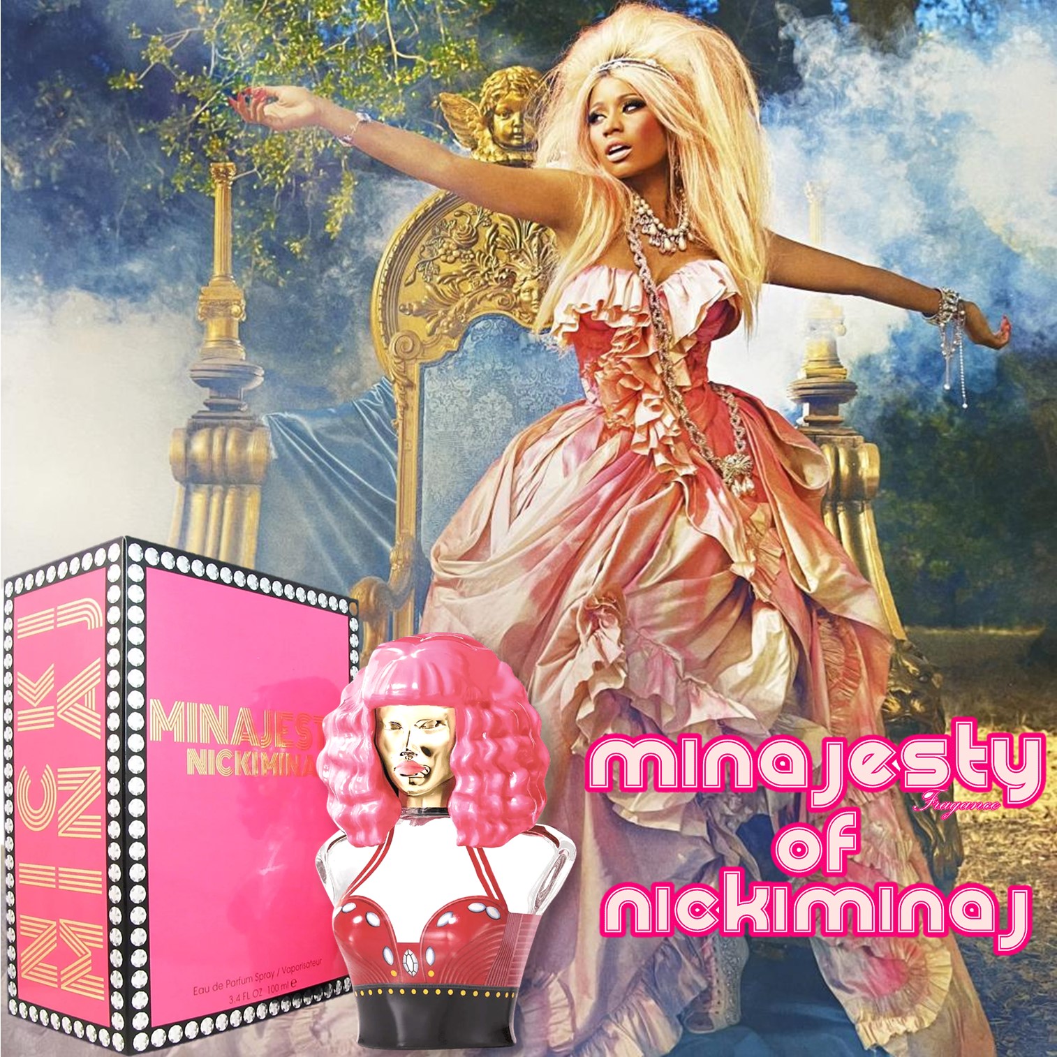 Minajesty By Nicki Minaj Eau De Parfum Spray 100ml น้ำหอมกลิ่นหอมหวานหรูหราสุดพิเศษสำหรับผู้หญิงสินค้านำเข้าจากต่างประเทศรับประกันของแท้พร้อมส่ง