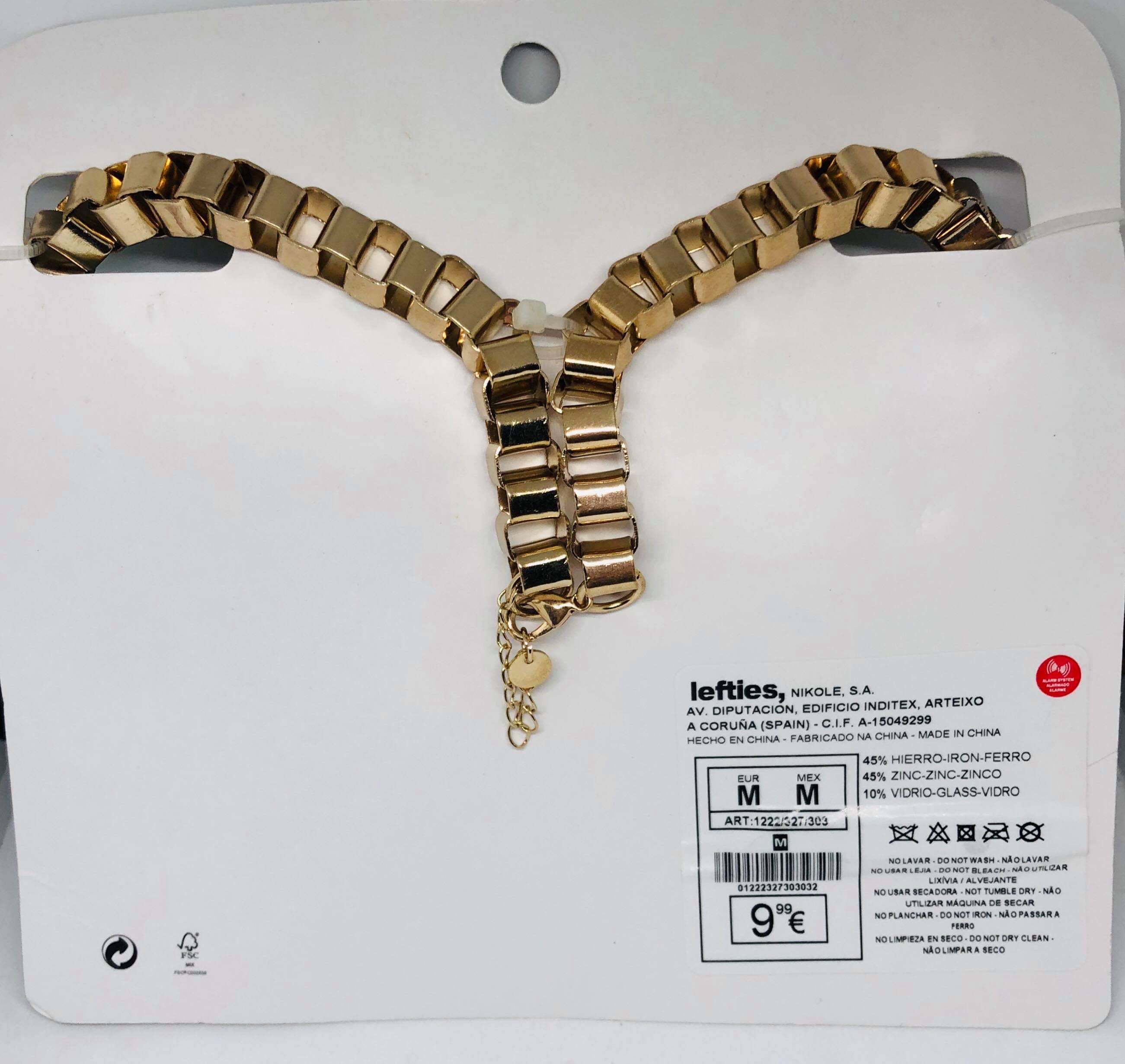 Lefties Golden Necklace With Flowers