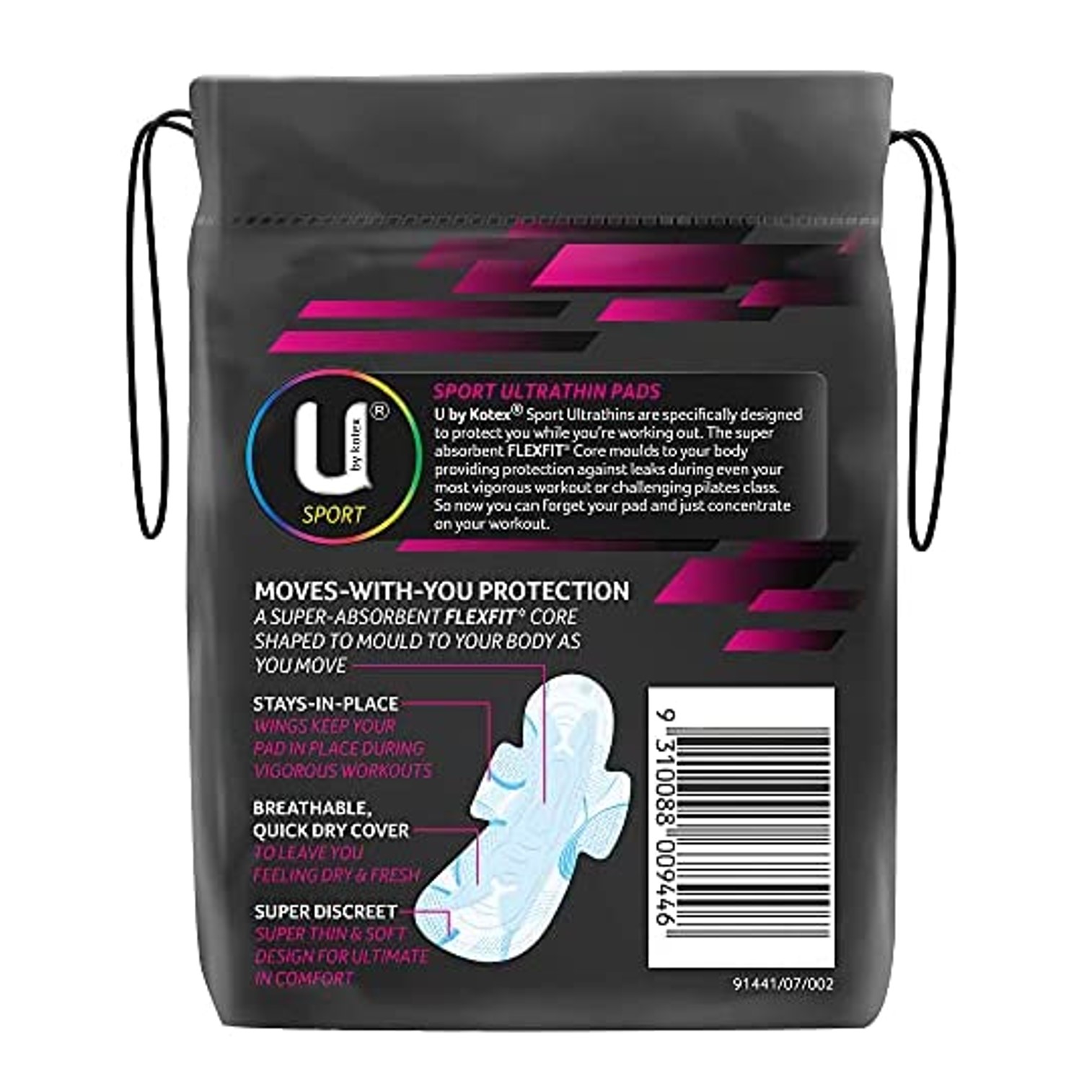 U BY KOTEX Sport Ultrathin Super with Wings 10 Pack ผ้าอนามัยรุ่นพิเศษสำหรับสาวชอบออกกำลังกายเป็นประจำสินค้านำเข้าจากออสเตรเลียพร้อมส่ง
