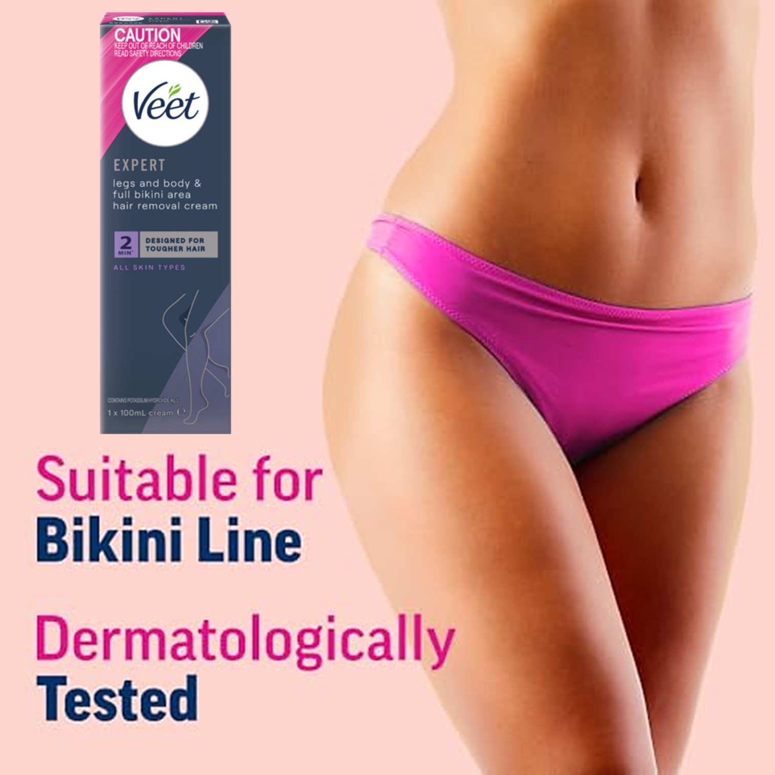 Veet Expert Legs and Body & Full Bikini Hair Removal Cream 100ml ครีมกำจัดขนสูตรอ่อนโยนพิเศษสำหรับจุดร่างกายซ่อนเร้นสินค้านำเข้าจากออสเตรเลียของแท้พร้อมส่ง