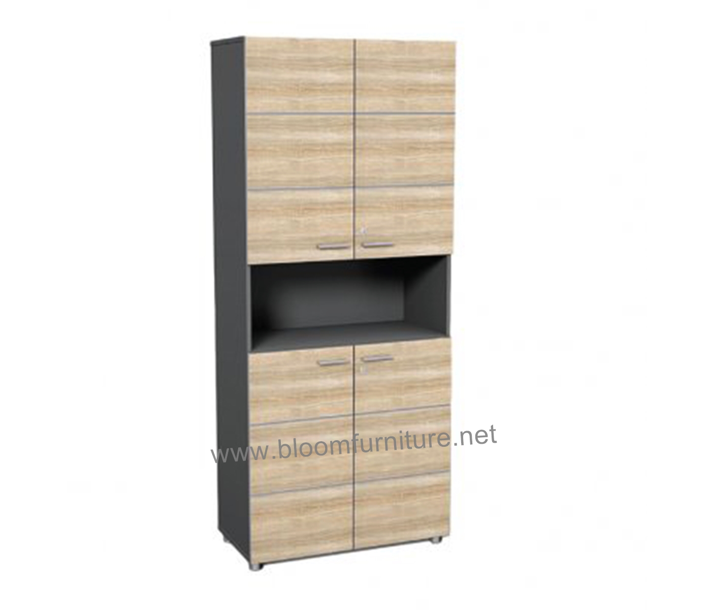 ตู้เก็บเอกสารสูง มีประตูปิด 2 ตอนบน-ล่าง ขนาด 80x40x187 ซม.