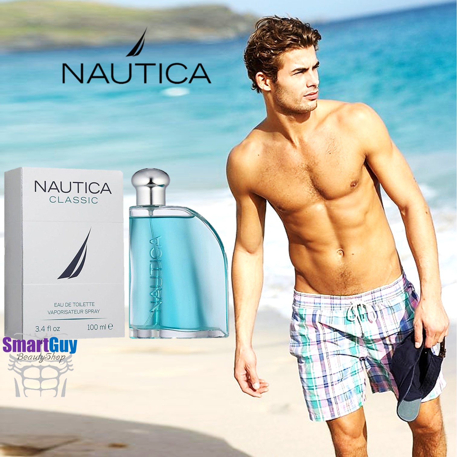 NAUTICA CLASSIC Eau De Toilette Vaporisateur Speay 100ml. น้ำหอมลิขสิทธิ์ของแท้ซีรี่ย์ใหม่จากแบรนด์นูติก้าสำหรับผู้ชายกลิ่นใหม่หอมเย็นเบาสบายผสานความเซ็กซี่น่าค้นหาชวนเข้ามาสัมผัสใกล้ๆ