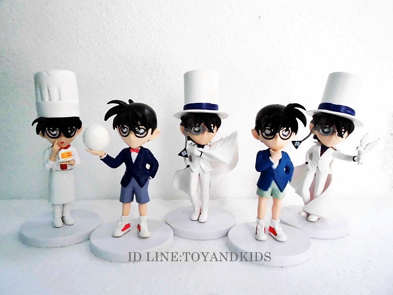 โคนัน 5ตัว ฐานขาว (โคนันชุดพ่อครัว)