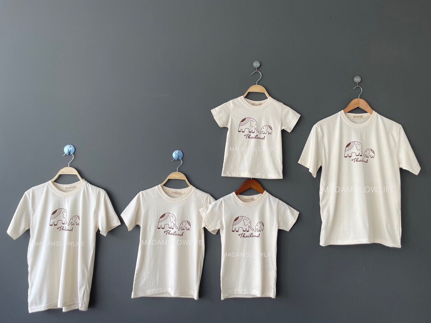 เสื้อยืด เนื้อผ้าEco cotton ลวดลายช้าง THAILAND งาน Hand made มีSize:XS,S,M,L,XL,2XL