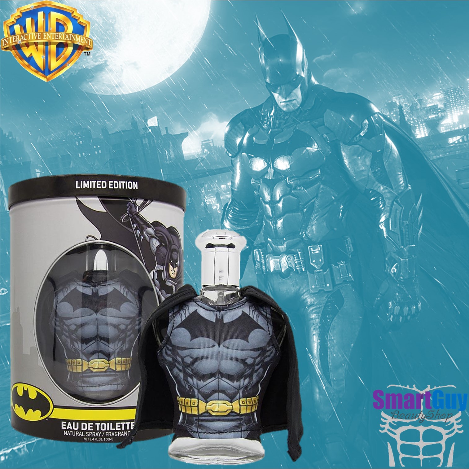 Warner Bros Limited Edition BatMan Eau De Toilette Spray 100ml. น้ำหอมลิขสิทธิ์แท้จากวอร์เนอร์บราเธอร์กลิ่นหอมสุดสปอร์ตเซ็กซี่สำหรับหนุ่มที่มาพร้อมความมั่นใจผสานความเซ็กซี่ร้อนแรงในแบบฮีโร่สุดสตรอง สินค้านำเข้าของแท้ 100%
