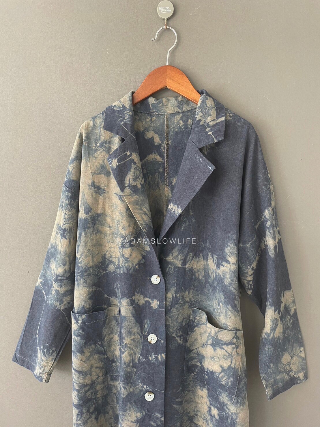 เสื้อคลุมตัวยาว Size F ผ้าคอตตอนลินินพรีเมียม ย้อมสีปลอดสารพิษ