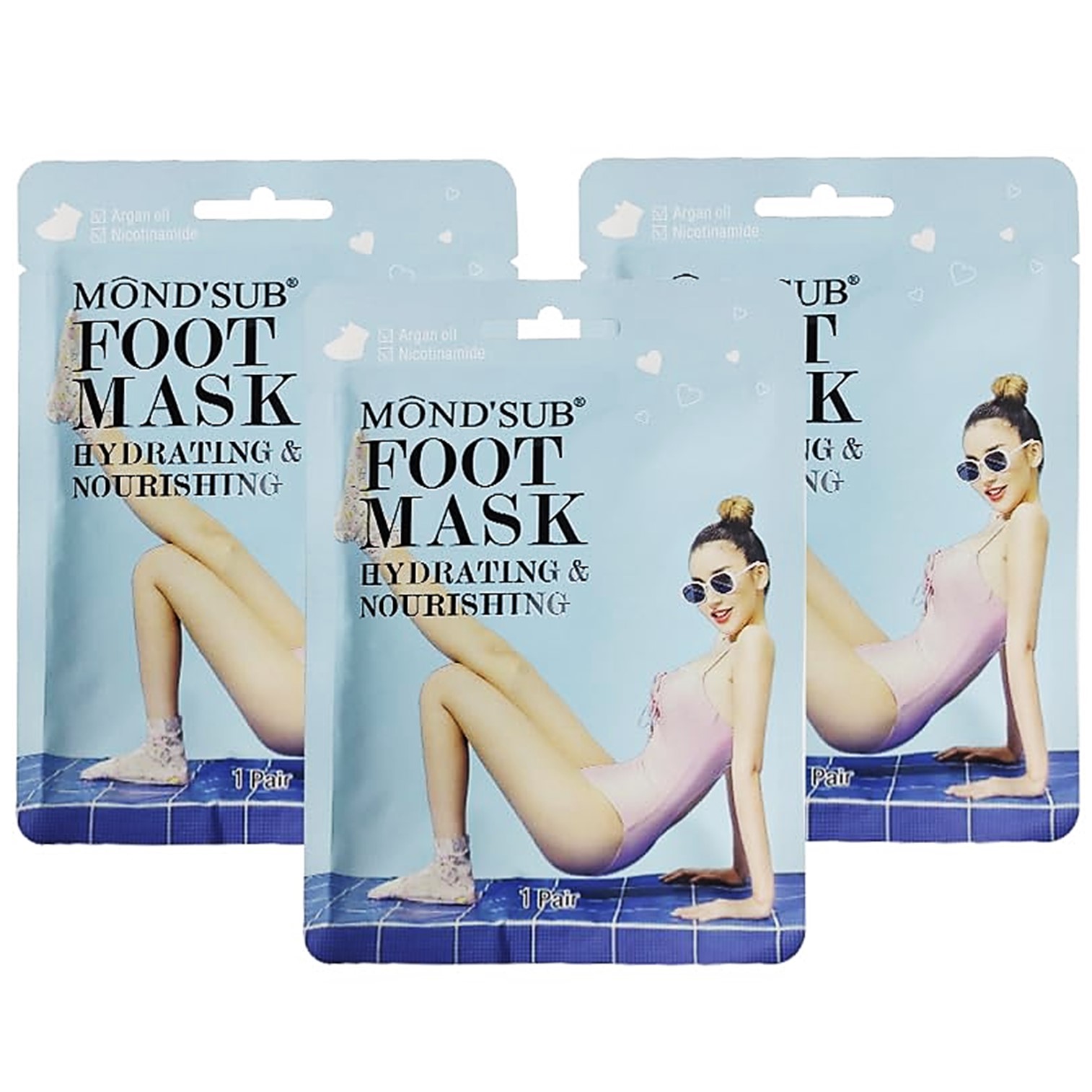 Mond’Sub Foot Mask Brighten&Moisturizing 3Pack ผลิตภัณฑ์มาส์คบำรุงผิวเนียนนุ่มกระจ่างใสสำหรับเท้าและฝ่าเท้าสูตรพิเศษจากต่างประเทศของแท้พร้อมส่ง