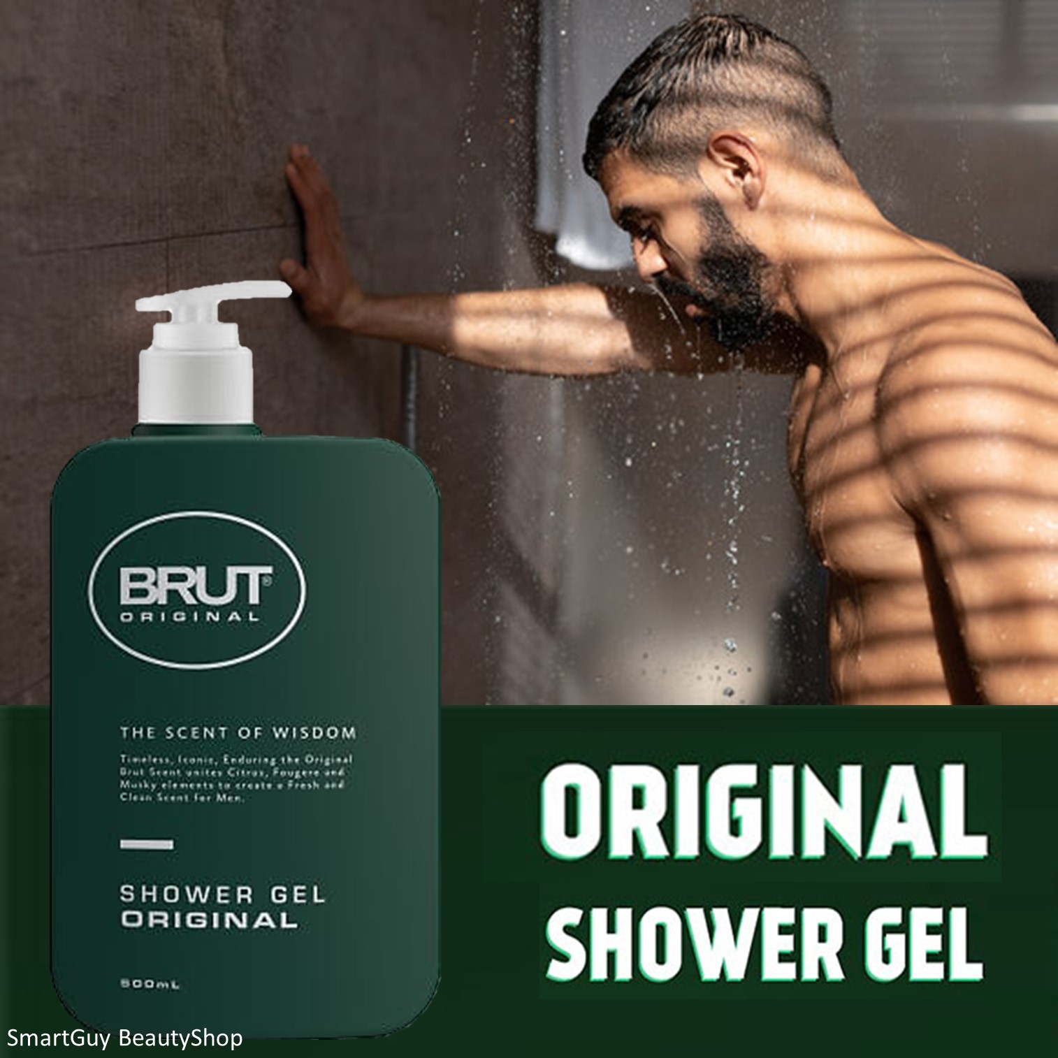 Brut Original Shower Gel 500mL เจลอาบน้ำทำความสะอาดผิวกายผิวหน้าเส้นผมสูตรพิเศษสำหรับผู้ชายสินค้านำเข้าจากออสเตรเลียของแท้พร้อมส่ง