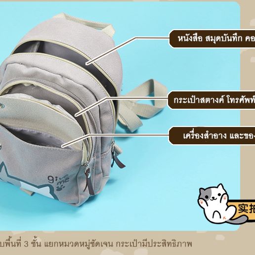 กระเป๋าเป้ ลาย neko atsume