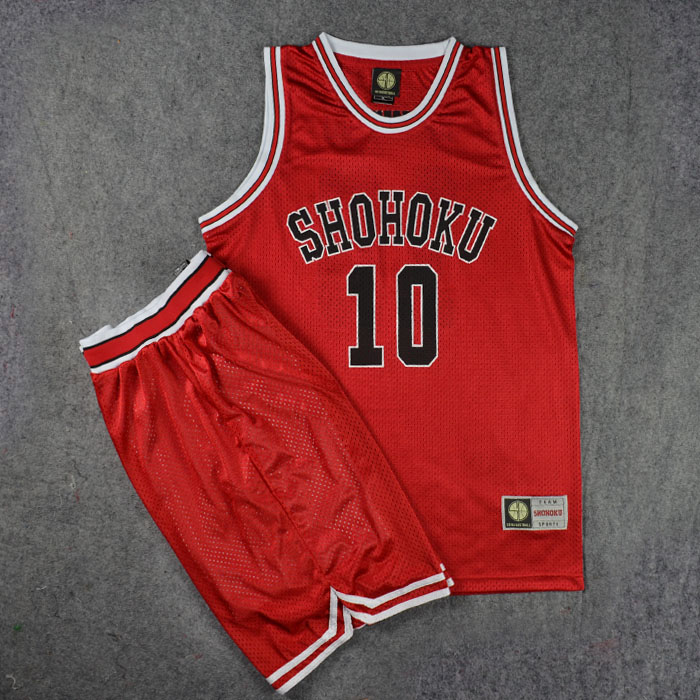 ชุดบาส Slamdunk Shohoku No.10 Sakuragi สีแดง