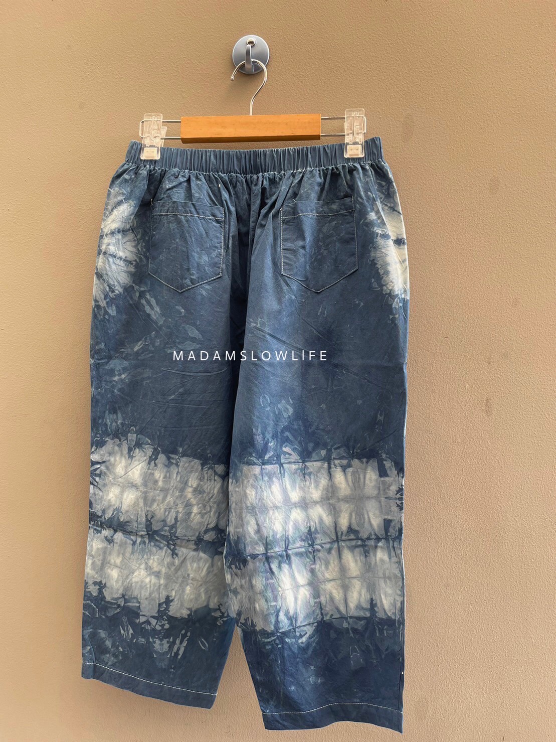 กางเกง5ส่วน ผ้าคอตตอนมัดย้อมสีปลอดสารพิษ Size:M L