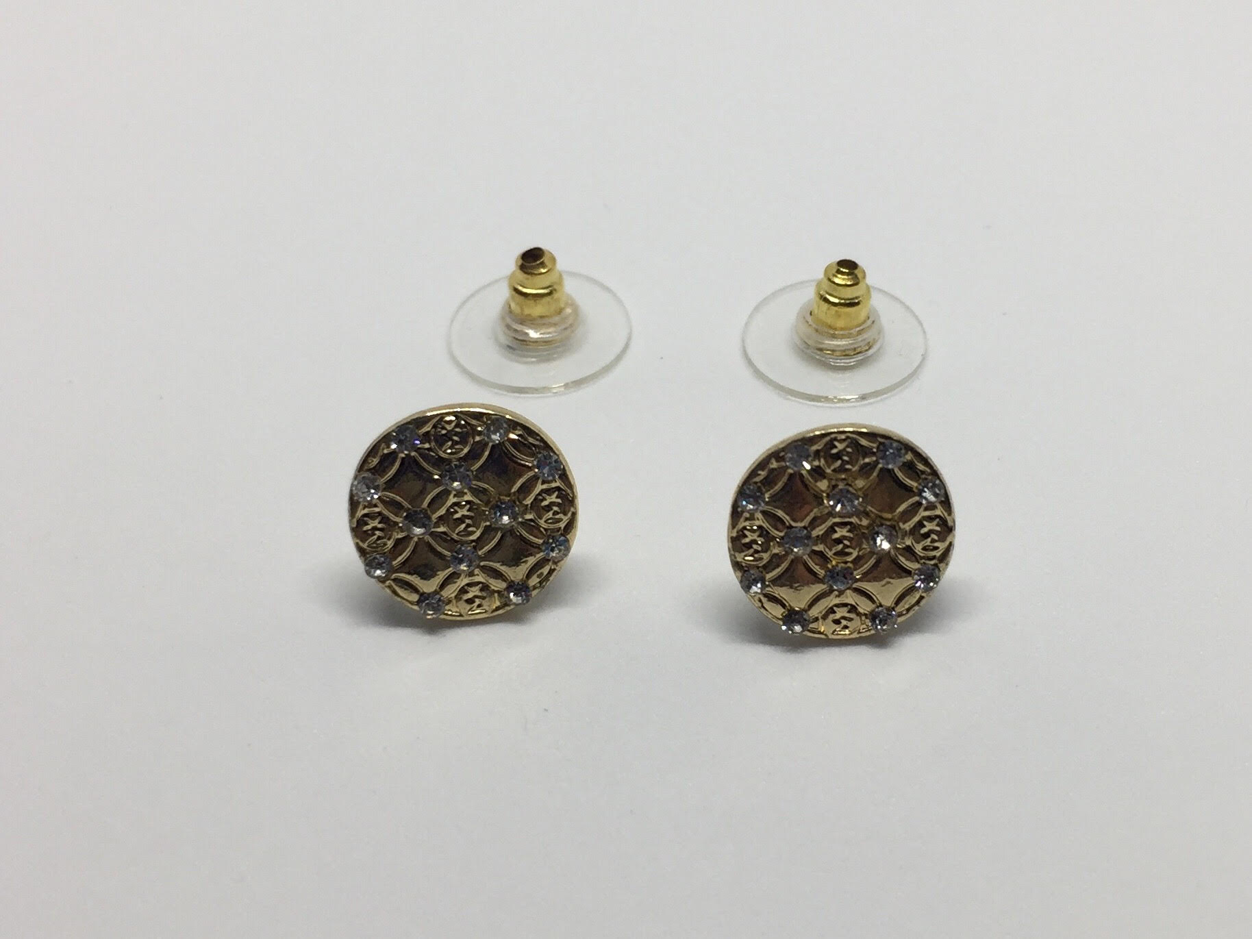 MK Heritage Monogram Crystal Set Earring-Golden