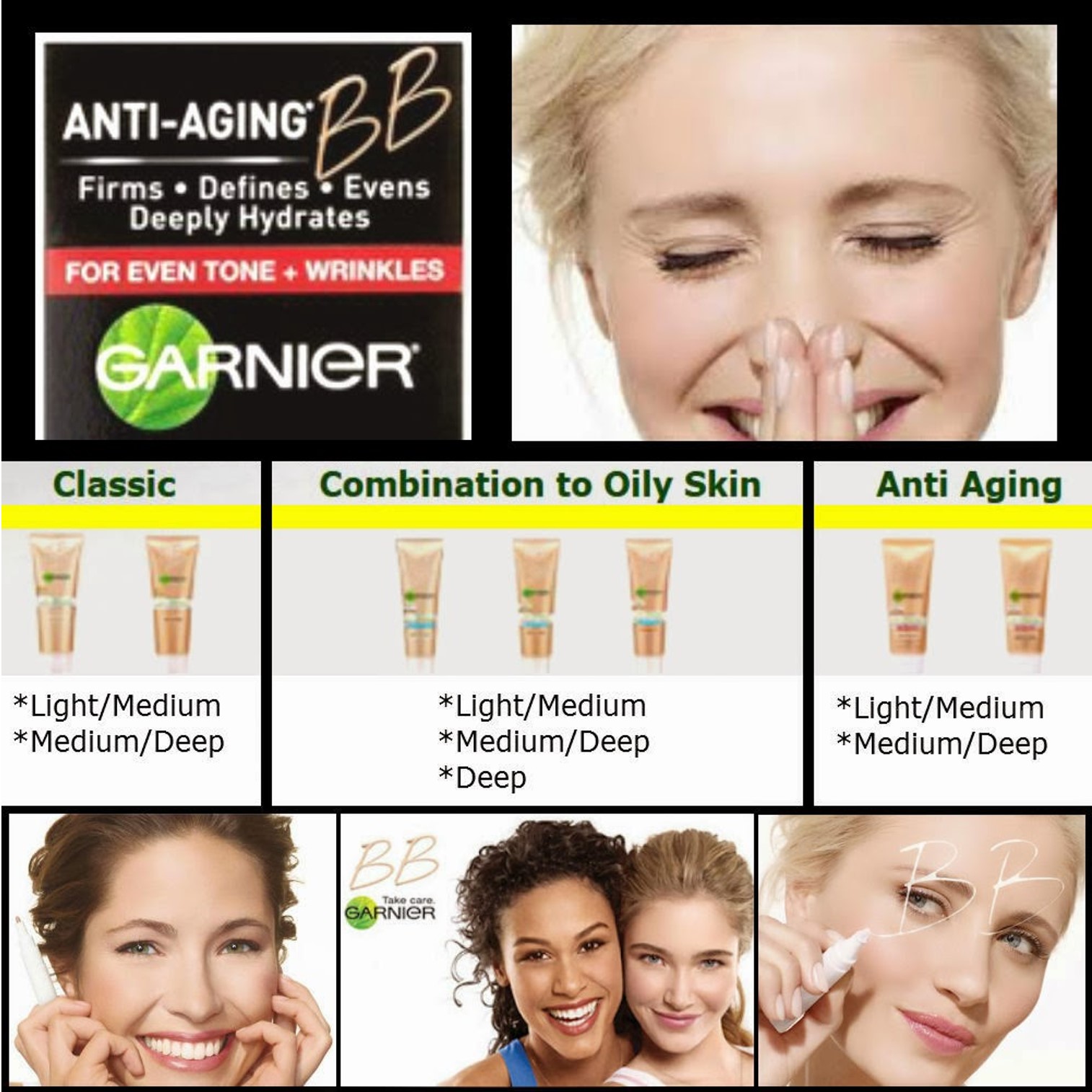 Garnier SkinActive BB Cream Anti-Ageing Medium 50mL บีบีครีมรองพื้นผิวหน้าเนื้อบางเบาสูตรพิเศษช่วยลดริ้วรอยสินค้านำเข้าจากออสเตรเลีย